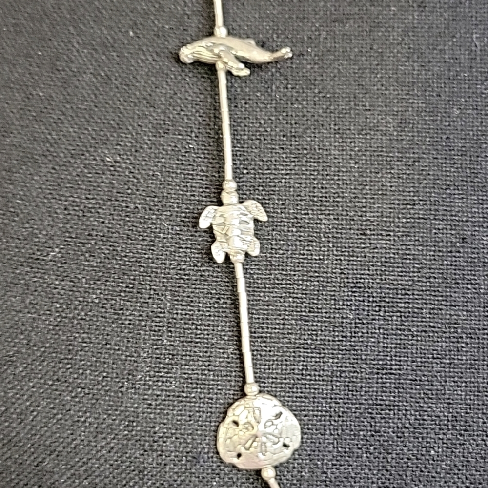 VTG KABANA Sterling Silver Sea Life Fetish Station Necklace 925 #NK902 Rare. - Picture 7 of 9